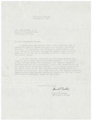 ["Daniel Coody, a member of the Cherokee Tribe and Vice Chairman of the Cherokee Executive Committee, is writing to Congressman Carl Albert to request his support for a proposed bill that would benefit the Five Tribes people of Eastern Oklahoma. Coody believes that a bill introduced by Congressman Stigler does not provide any advantages for the Indian people in terms of services. He asks Congressman Albert to consider introducing a bill on their behalf and looks forward to hearing from him before their next committee meeting on December 3, 1949."]
