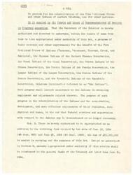 ["The document is a bill that aims to provide for the rehabilitation of the Five Civilized Tribes and other Indians in eastern Oklahoma. It authorizes the Secretary of the Interior to undertake a program of economic and other improvements for the benefit of these tribes. The bill also includes provisions for loans to promote economic development, educational purposes, housing, and land purchases for individual Indians and tribal groups. It outlines regulations for loan eligibility, repayment, foreclosure, and the use of funds for assistance and protection of the interests of the United States. Additionally, it authorizes appropriations for administrative expenses, technical assistance, and employment support for the Indians."]