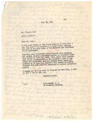 ["The text is a letter from Simpson Push, a Choctaw Indian, to Carl Albert, a congressman from Oklahoma. Push expresses gratitude for Albert's willingness to help the Native American community with their land taxation issues. He requests assistance in extending the nontaxable period for homestead lands and emphasizes the importance of looking ahead for the future. Push hopes to hear back from Albert soon."]