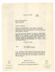 ["Mrs. Eubanks wrote a letter inquiring about heirship payments from the Five Civilized Tribes Agency, Muskogee. The response from Carl Albert, M.C. stated that heirs not on the rolls of the Chickasaw and Choctaw Tribes are not eligible for payments. It was also mentioned that hiring an attorney would not be beneficial as the rolls cannot be reopened to add additional names."]