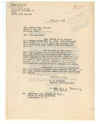 ["The text includes correspondence regarding the enrollment of Mrs. Connie Hill Jackson and her family in the Choctaw Nation, as well as the payment for coal and asphalt lands. Honorable Carl Albert requests roll numbers for Mrs. Jackson and her family, who were denied enrollment in the tribe. The text also mentions a discussion about imposing taxes on minerals produced on restricted Indian lands."]