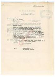 ["The Bank of Red Oak in Oklahoma is seeking assistance from Honorable Carl Albert to help get a road built from Red Oak to Talihina, cutting down travel distance to the Indian Hospital. They have a County Commissioner, Paul Lyons, willing to work on the road and are hoping for support from the Indian Department. Carl Albert has expressed willingness to help with the project and has written to the Indian Department about it."]