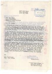 ["The text is a series of letters written by H.E. Choc Wilkes, a member of the Choctaw Tribe, to various individuals and organizations advocating for better portrayal of American Indians in motion pictures. Wilkes seeks support for the establishment of an Indian Board of Review to oversee the depiction of Indians in films and ensure accuracy and respect. The letters also mention the lack of consideration given to Native Americans by the Motion Picture Association and Hollywood, and request equal treatment for the Indian community. Congressman Carl Albert expresses support for Wilkes' efforts and willingness to take action on the issue."]