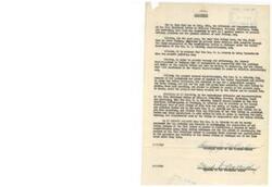 ["On July 23, 1949, the Officials and Representatives of the Five Civilized Tribes of Oklahoma agreed to hold a special session to promote harmony and welfare. They expressed support for retaining W. O. Roberts as General Superintendent, citing his experience and dedication to the tribes' progress. They also commended Roberts for encouraging tribal cooperation and participation. The resolution was acknowledged by Carl Albert, Representative of the 3rd District of Oklahoma."]