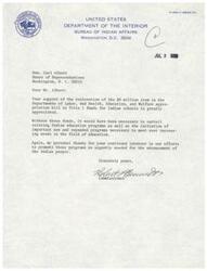 ["The document  includes letters and resolutions from the Bureau of Indian Affairs and the Inter-Tribal Council of the Five Civilized Tribes requesting additional funds for Indian education programs, specifically higher education grants. The documents express gratitude for support and urge action to secure necessary funding for the education and advancement of Indian people. Oklahoma Indian Welfare Act."]