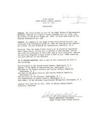 ["The Inter-Tribal Council of the Eight Tribes of Northeastern Oklahoma passed a resolution expressing concern for the Choctaw tribe in light of the Choctaw Termination Act of 1959. They petitioned Congress to repeal the act and sent copies of the resolution to various government officials. Cases/Acts: Termination Act"]