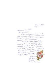 ["Mrs. Horn wrote to Congressman Albert requesting support for the repeal of the Choctaw Termination Act. The Congressman introduced a bill to repeal the act, which passed the House and is awaiting the President's signature. Congressman Albert is aware of the interest in repealing the act and has been leading the effort to accomplish this. Cases/Acts: Termination Act"]