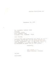 ["The document is a series of letters sent by Carl Albert, a congressman from Oklahoma, to various individuals and organizations informing them that Public Law 91-386 has repealed the Choctaw Termination Act. The documents state that the President approved H.R. 15866 on August 24, 1970, and express delight in being able to assist in the effort to repeal the act. Cases/Acts: Termination Act"]