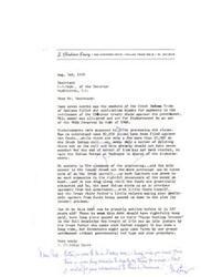 ["The document from J. Gladston Emery expresses frustration over the slow processing of payments for the Creek Indian Tribe's treaty claim by the United States Department of the Interior. Emery is concerned about the excessive delays and potential misuse of funds, urging for a prompt settlement to avoid further complications. A response from Congressman Albert's office acknowledges the letter and offers assistance in the matter."]