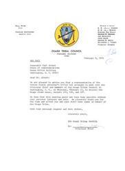 ["The Osage Tribal Council is thanking Honorable Carl Albert for arranging a meeting with representatives of the United States Attorney's Office to discuss Osage claim cases. They express gratitude for his personal interest and help in the matter."]