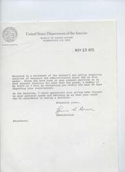 ["The Department of the Interior's Bureau of Indian Affairs is implementing a new policy requiring the rotation of managers and administrators every two to five years in order to better serve the needs of Indian people, improve Bureau programs, and provide opportunities for employee development. The policy aims to address issues with employees remaining in positions too long and difficulty in reassigning employees. The policy also includes changes in job descriptions for Field Administrators to emphasize the trust responsibility and shift away from paternalistic language. The Bureau is also making changes in delegation of authority to place control at the local level and transform the Bureau into a service organization."]
