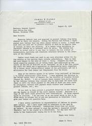 ["James E. Curry, an attorney, is writing to the Seminole General Council and Congressman Carl Albert about a case involving Indian trust funds being used to pay lawyers for questionable legal work. Curry is urging intervention in the case to prevent a dangerous precedent for all Indians. He is critical of government lawyers and Commissioner Louis Bruce for not taking action. Congressman Albert's office assures Curry that the matter will be brought to his attention upon his return to Washington."]