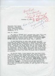 ["The document is discussing the ownership of water rights by American Indian tribes, specifically the Cherokees, in relation to dams on the Arkansas River. The author is seeking advice from Bill Veeter and expressing concerns about the Grand River Dam Authority's plan to purchase power facilities on the river. They are also inquiring about the Eagle River Case in Colorado and requesting further discussions with Cherokee authorities. The document emphasizes the importance of protecting tribal property rights and seeks support from government officials."]