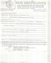 ["The document provides information about three low-rent public housing projects approved by the United States Department of Housing and Urban Development in Oklahoma. The projects involve the construction of a total of 265 single-family units for elderly and non-elderly individuals. The Federal Government will pay the principal and interest of bonds issued by local housing authorities for 100% of the total development costs. The projects are managed by the Housing Authorities of Choctaw Nation and Chickasaw Nation."]