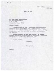 ["The document is expressing gratitude to Mr. Fred Fisher for his help in the Solomon Billy case, where Billy was able to regain his land with the assistance of the Department of Interior and Bureau of Indian Affairs. Billy expressed his gratitude and thanks for the help he received."]