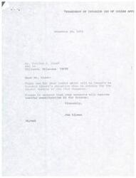 ["Mr. Charles E. Black wrote a letter expressing his concerns about communication issues between the Department of Interior and Tribal Councils. He requested that the Indian People have input in decisions that affect their lives and have a say in who leads them. The response from the Department of Interior stated that his letter would be brought to Speaker Albert's attention for consideration."]