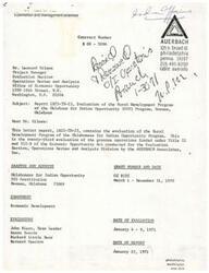 ["The document report outlines the evaluation of the Rural Development Program of the Oklahomans for Indian Opportunity Program. The program has shown significant accomplishments, such as a brick manufacturing plant and a feeder pig co-operative. However, there are areas of concern that need to be addressed, including the program's external relationship with the community, its relationship with OIO statewide, and internal organizational aspects related to program planning, administrative organization, and project planning. These issues will be discussed in detail in the report."]