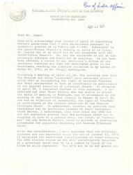["The document acknowledges a previous communication regarding guidelines established by the Department of the Interior in relation to the selection of principal chiefs in Native American tribes. The document explains the Department's position on allowing enrolled Freedmen and their descendants to participate in the selection process, as well as the qualifications for candidates for chief. The Department emphasizes the importance of allowing for maximum popular participation in the selection process."]