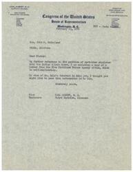 ["The document is a series of letters regarding the position of a part-time physician at an Indian clinic that has not been filled since the previous physician passed away. The documents provide details about the position, including the responsibilities, pay rate, and application process. The documents are addressed to Honorable  Carl Albert, a member of the House of Representatives, and suggest that he pass the information on to potential candidates for the position."]