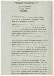 ["The Department of the Interior announced that holders of coal leases and permits on Choctaw and Chickasaw Indian lands in Oklahoma will have preference in leasing deposits. The government purchased the lands for $8,500,000, fulfilling a promise made 50 years ago. Legislation is being considered to address rights of surface users. The lands will be administered by the Bureau of Land Management, and various issues regarding surface rights and leases need to be resolved."]