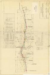 ["This is a U.S. Army Corps of Engineers documentation detailing construction priorities for various sections of highways and railroads, including the Canadian River and North Canadian River sections. The project includes plans for existing and proposed highway and railroad constructions, detours, and relocations. The documentation also includes a color legend indicating existing and proposed infrastructures, as well as geographical features such as the Arkansas River Watershed and Eufaula Reservoir. The document is accompanied by design and was approved by the Chief of Special Studies Section and Chief Relocations Branch for the District Engineer. It was submitted as Memorandum No.18 in September 1958."]