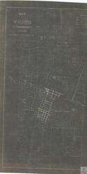 ["The document is a map of Pittsburg County in Oklahoma, featuring specific locations like Macadam, Asphalt, and Me Alister. The map, compiled by George M.B, includes details about various wards, a cemetery, highways, and other landmarks. It also provides measurements in feet for certain areas."]