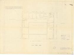 ["The document details a project plan for a room that requires a security cage construction made of no. 4-4x2-2 steel wire, mesh partitions for confiscated Lianor E firearms, complete with a hinged door with a bronze mortise type cylinder lock. It also instructs to remove the water closet but leave the lavatory. It includes a list of various area measurements, a third floor plan, and a legend. It appears to be a part of the U.S.P.O. Etc. House project in McAlester, Oklahoma, with the document numbered 109 and last revised by B.H. on 12-15-64. This document is found in Albert Maps Folder 5, Item 120, Box 13 Folder 19 of the Carl Albert Center."]