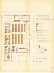 ["The document details a partial first-floor plan for the U.S. Capitol Police in House Office Building Annex #2, overseen by the Financial Management and Property Branch. The plan includes various rooms and features such as work areas, dress mirrors, tables, storage areas, evidence room, and specific office spaces. The document also includes a legend of furniture by the Clerk of the House, and notes about furniture and telephones being furnished by the Clerk of the House and CEF Telephone Company respectively. It also specifies that any changes need approval from the House Administration Committee. The plan is marked with a distribution date of July 28, 1975, with revisions approved on August 12, 1975."]