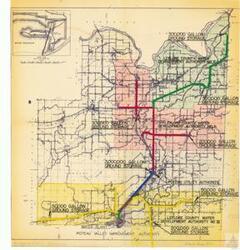 ["The documentation outlines the water storage capacities across various ground storage facilities in Leflore County under the oversight of different authorities such as the Leflore County Water Development Authority (No II and III), Poteau Utility Authority, and Poteau Valley Improvement Authority. The capacities range from 50,000 gallons to 3,000,000 gallons. The facilities are located in several areas including the ATE Park, Wister Reservoir, and Carl Albert Center. The document also provides scale and inset details for a more accurate understanding of the locations."]