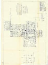 ["The document is a project map detailing preliminary plans for proposed gas systems for glass sand plants in Pontotoc and Johnston counties, and towns in the area, including Murray County and Roff distribution system. The map includes various details like proposed main distribution lines of different sizes, valves, town border stations, service lines, and pressure points. It also lists estimated quantities for various elements such as the I.D. line, valves' boxes, and service assemblies. It contains specific information regarding residences, trailer houses, schools, churches, general stores, and post offices in the area. The project documentation is prepared by Ralph W. Delaney, a consulting engineer based in Ada, Oklahoma."]