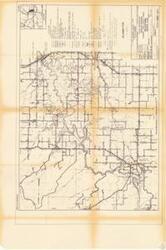 ["The document is a U.S. Army Corps of Engineers vicinity map of the Hugo Reservoir in the Kiamichi River, Oklahoma from 1967. It details transportation features like unimproved, graded, drained, gravel, stone, paved, federal aid, state, and projected roads. It also shows ending routes, U.S. numbered highways, and the state highway system. The map delineates boundaries and features like town and county lines, county seats, dams, and bridges. It includes information on access roads, state and federal highway relocations, and county road relocations. The map provides flood and conservation pool elevations for the reservoir. It is part of the Albert Maps #183 collection."]