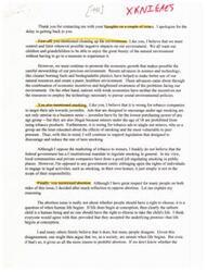 ["The author discusses their views on environmental issues, smoking, and abortion. They support measures to protect the environment while promoting economic growth. They oppose tobacco companies targeting minors and support legislation to reduce teen smoking. They oppose federal regulation of smoking but oppose abortion based on the belief that life begins at conception. They also condemn violent actions taken against abortion doctors and women seeking abortions. The author encourages further communication and assistance from the reader."]