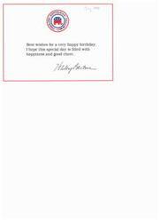 ["A birthday greeting is being extended to someone in July 1996 from the Republican Marathon Department, wishing them a very happy birthday filled with happiness and good cheer."]