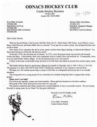 ["The document is a letter from the Cando Hockey Club seeking support for a fundraising event to raise money for a concrete floor for the arena. The document also includes information about a reunion event, registration fees, meals, and various activities scheduled during the reunion. It encourages alumni to participate in the events and help support the community."]
