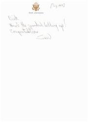 ["Sam Johnson's grandfather passed away in July 1997. The sender of the message is asking how Sam's grandfather is doing and congratulating Sam on something. The message is signed \"San.\""]