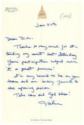 ["Michael Pappas, a member of Congress from New Jersey, thanks Dick for attending his recent event and for his participation. He expresses his honor to be on Dick's team and looks forward to the upcoming session. Pappas signs off with \"Take care and god bless.\" The document was not printed at taxpayers' expense."]