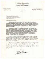 ["The President and CEO of the U.S. Chamber of Commerce is challenging members of Congress to spend two days a year working in small or medium-sized businesses or doctor's offices to experience firsthand the challenges and costs of federal mandates. The majority of Chamber members are small businesses struggling with paperwork burdens, costing the economy nearly $700 billion annually. The Chamber is offering to help members of Congress find an employer to work with and will compile a report on their experiences."]