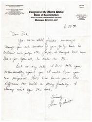 ["The document is a letter from Tina Tate of the Executive Committee of Correspondents to Dick Armey, expressing a desire to maintain their friendship despite political differences. Tina invites Dick to have lunch and emphasizes the importance of building a strong friendship."]