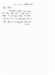 ["Warren Christopher expresses sympathy to Dick for breaking his wrist on a mission similar to one he had in 1997. He mentions they both were born in North Dakota and wishes Dick a quick recovery. George W. Bush thanks Dick for a meeting and promises to follow up on the issues discussed. Dick Armey receives a letter from George W. Bush's Presidential Exploratory Committee."]