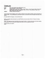 ["The email is a reminder to make a contribution or pledge to the Greater Lewisville United Way on behalf of CASA. The goal is $400 for the agency, with $120 raised so far. Pledge cards for staff are due by November 27, and for board members, they were distributed at the last meeting. The email thanks everyone for their support."]