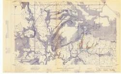 ["Eufaula Reservoir. 10.5 x 17.1. United States, Dept. of the Army, Tulsa District Corps of Engineers, 1950."]