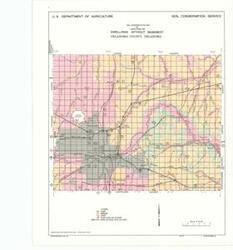 ["Soil Interpretation Map of Limitations for Dwellings Without Basement, Oklahoma County, OK. 9 x 11. U.S. Dept. of Agriculture, Soil Conservation Service, 1973."]