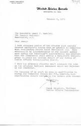 ["The document is a letter from James Abourezk to Dewey Bartlett discussing the creation of a management analysis group to study the Bureau of Indian Affairs. Abourezk provides his interpretation of the concept agreed upon by the Committee and expresses his view on the proposed minority draft proposal. The document also includes excerpts from the minutes of the full committee executive session discussing the amendment by Senator Hatfield. Additionally, there are drafts outlining the establishment of a Private Sector Task Force to conduct a management study of the Bureau of Indian Affairs. The document discusses the duties, powers, and funding of the Task Force. Abourezk's letter and the excerpts from the committee minutes provide insight into the discussions and decisions made regarding the management analysis of the Bureau of Indian Affairs."]