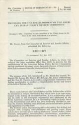 ["The document discusses the establishment of the American Indian Policy Review Commission, which aims to conduct a comprehensive survey and review of Indian affairs in the United States. It highlights the unique relationship between the US and Indian tribes, the historical background, past studies conducted on Indian affairs, and the need for a coherent and consistent policy. The bill outlines the composition and responsibilities of the Commission, including the appointment of members, the conduct of investigations, and the submission of final reports to Congress. The document also includes details on the budget and timeline for the Commission's activities."]