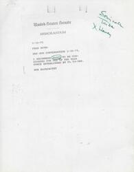 ["The document is a recommendation letter for Enoch L. Haney to be considered for a task force established by PL 93-580. The document highlights Haney's qualifications, including his background, education, work experience, and community involvement. Haney is described as a successful and respected member of the Seminole Nation of Oklahoma, with a strong Christian background and a dedication to improving the lives of American Indians. The document is addressed to Honorable Dewey F. Bartlett, a Senator from Oklahoma, and emphasizes the importance of having representation from Oklahoma on the task force. The document is signed by Tom McGeisey, Chairman of the Tusekia Harjo Band of the Seminole Nation of Oklahoma."]