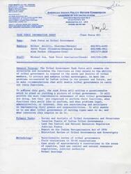 ["The document provides information about the Tribal Government Task Force, including its members, purpose, and goals. The task force aims to examine tribal government structures, functions, and powers in order to enhance tribal sovereignty and address current and future challenges faced by Indian tribes. The document outlines the primary tasks, methodology, and topic areas that the task force will focus on, as well as the importance of input and participation from Indian people and tribes. Additionally, a Tribal Government Seminar is scheduled to discuss major issues concerning tribal governments and their sovereignty."]