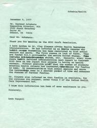 ["The document addresses the restriction of health career counseling to high school seniors and above for Indian students due to funding limitations. It discusses the impact of this restriction and advocates for the continuation of health career counseling for students in grades six through twelve. The document also includes a draft resolution from the NCAI opposing the restriction and requesting support for Indian students from grades six through twelve."]