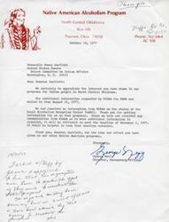 ["The document is a series of letters between the Native American Alcoholism Program in North Central Oklahoma and Senator Dewey Bartlett regarding proposals for a women's halfway house and a local alcoholism reception center. The program is requesting an extension for submitting additional information to NIAAA and expressing gratitude for the Senator's support. Senator Bartlett provides updates on the status of the proposals and offers assistance with resubmission if necessary."]