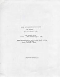 ["The document is a grant application for a Local Alcoholism Reception Center submitted by the North Central Oklahoma Inter-Tribal Health Council. It includes a financial plan, project narrative, goals and objectives, resources available, organizational structure, job descriptions, and letters of support. The project period is from August 1, 1977, to July 31, 1980, and the requested amount is $336,240 for the first budget period and $1,553,830 for the entire project period. The application also includes assurances and certifications by the applicant regarding compliance with laws and regulations."]