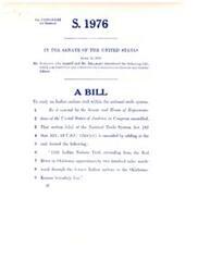 ["This bill, introduced by Mr. Bartlett and Mr. Bellmon, seeks to study and potentially add an Indian Nations Trail to the national trails system. The trail would extend from the Red River in Oklahoma northward through the former Indian nations to the Oklahoma-Kansas boundary line."]
